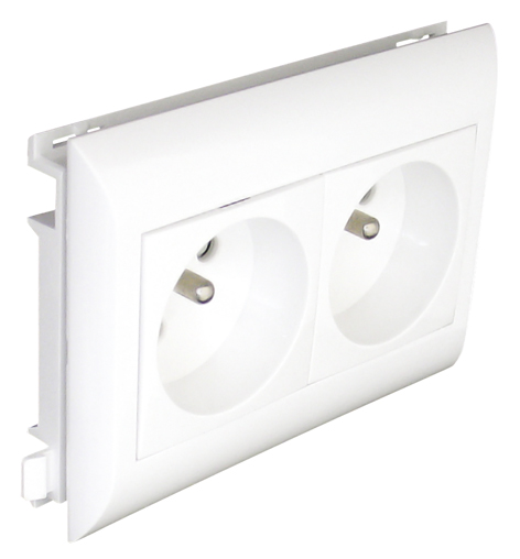 Tomada Dupla Francesa com Obturador L75 - 4 Módulos