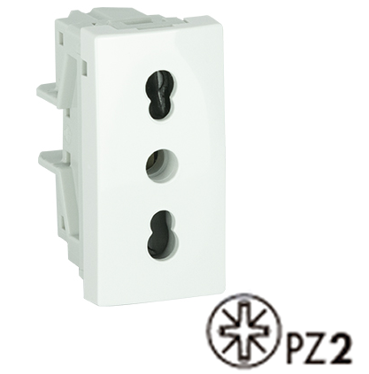 Italian 10/16A Shutter Socket - 1 Module