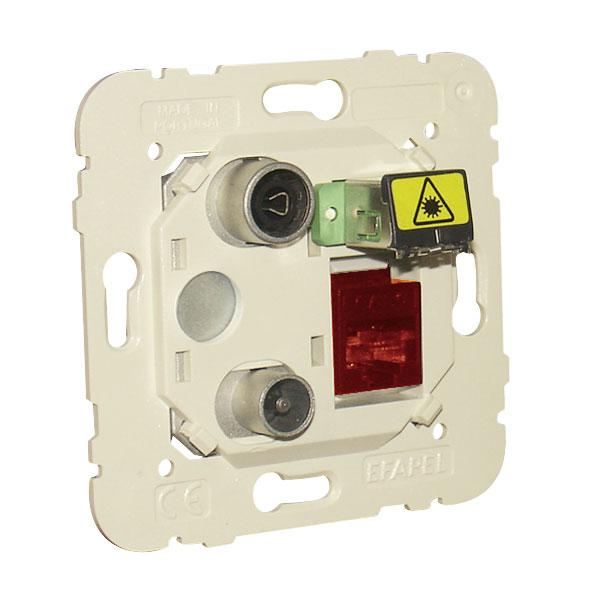 Tomada Mista R - TV - RJ45 Cat. 6 UTP - FO SC-APC Estrela