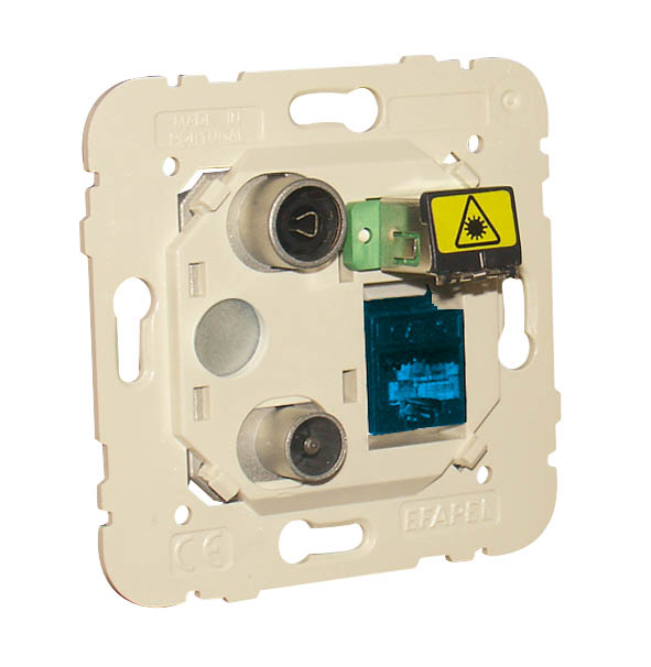 Tomada Mista R - TV - RJ45 Cat. 6A UTP - FO SC-APC Estrela