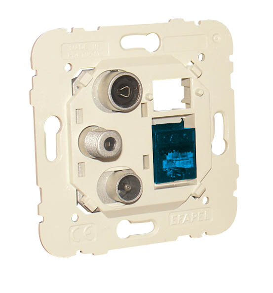 Tomada Mista R - TV - SAT - RJ45 Cat. 6A UTP Estrela