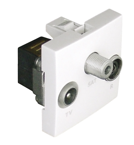 Tomada R - TV - SAT Passagem - 2 Módulos