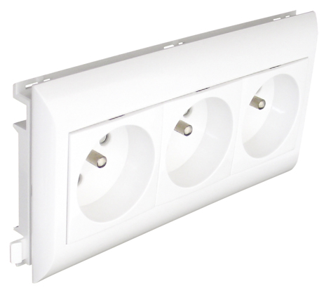 Tomada Tripla Francesa L75 - 6 Módulos